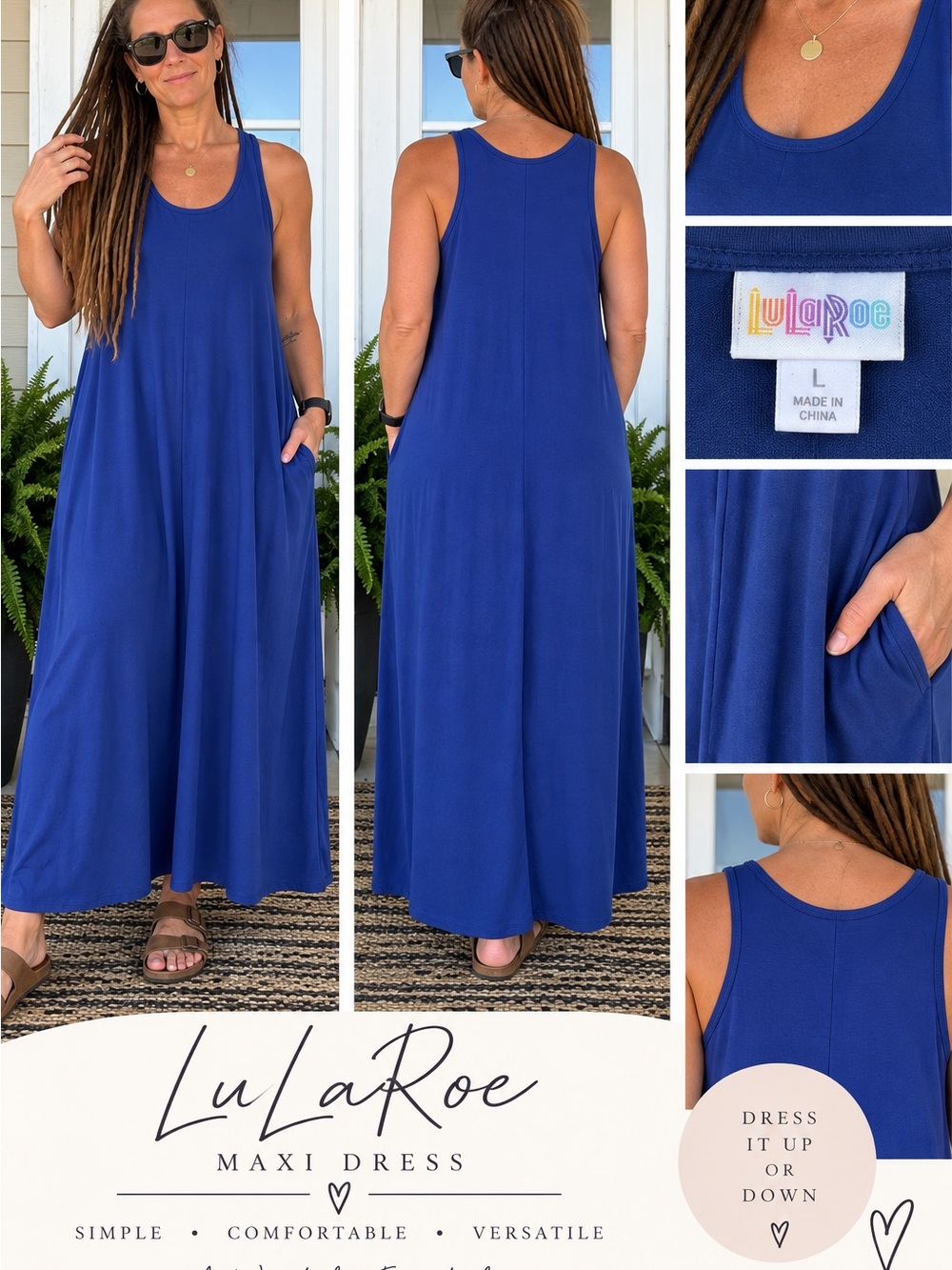 Lularoe Maxi dress sleeveless scoop-neck